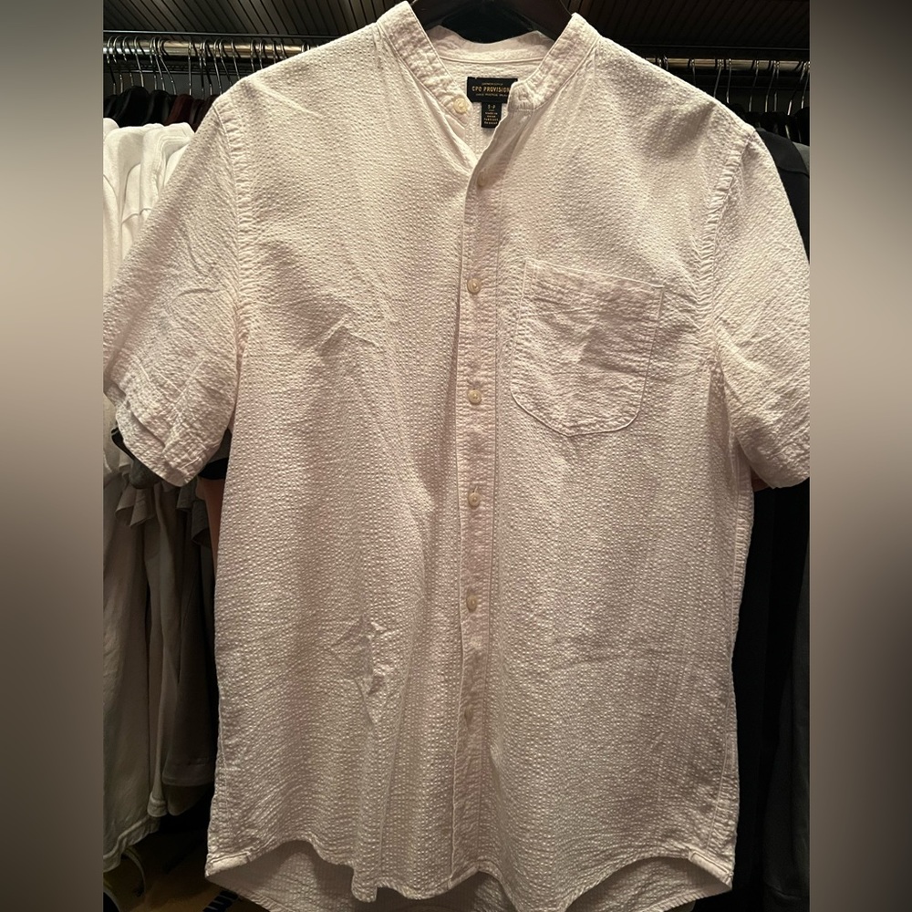 White Linen Button Down Shirt